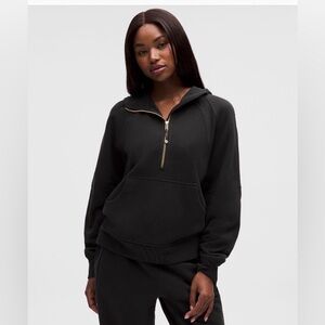 Lululemon | NWT Womens Scuba Oversized Half Zip Black/Gold Hoodie Long Size XS/S